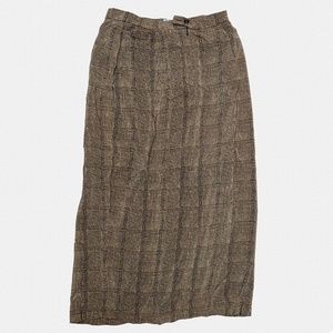 100% silk earth tones midi skirt